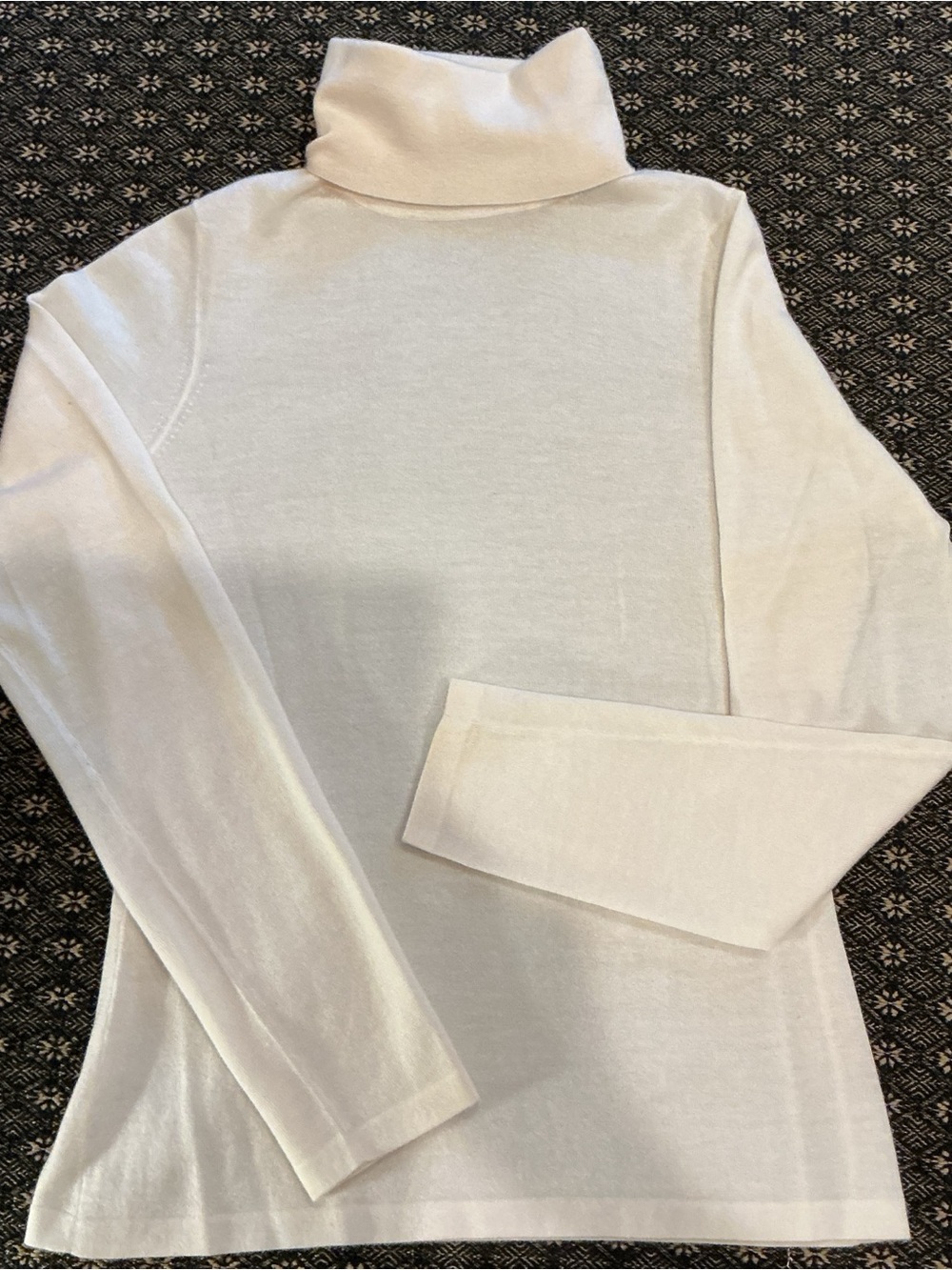Neiman Marcus 100% Pure Cashmere Turtleneck Sweater Cream Ivory Small